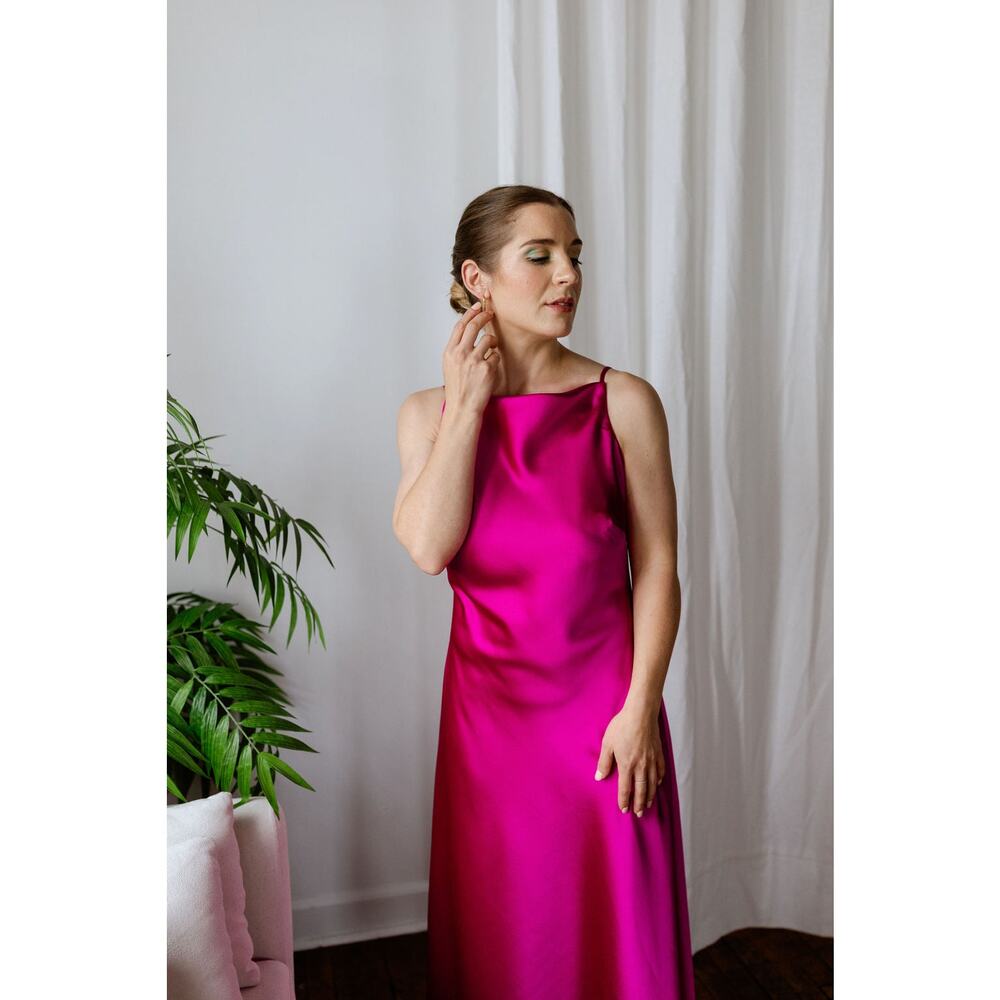 Amsale Barbie Pink Satin dress size 10